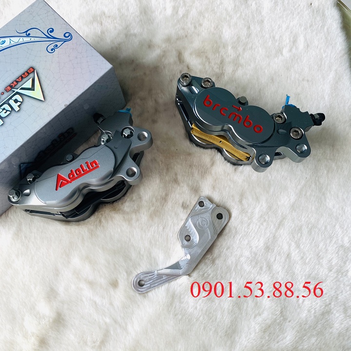 PÁT bắt heo Adelin, Fando , Brembo 4 piston dành cho xe WINNER đĩa 260mm làm bằng nhôm CNC nguyên khối