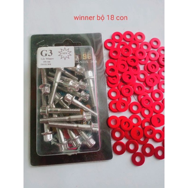 Bộ ốc lóc máy salaya kèm lông đền . Exciter 135,150, winner, Raider,Sirius, wave.