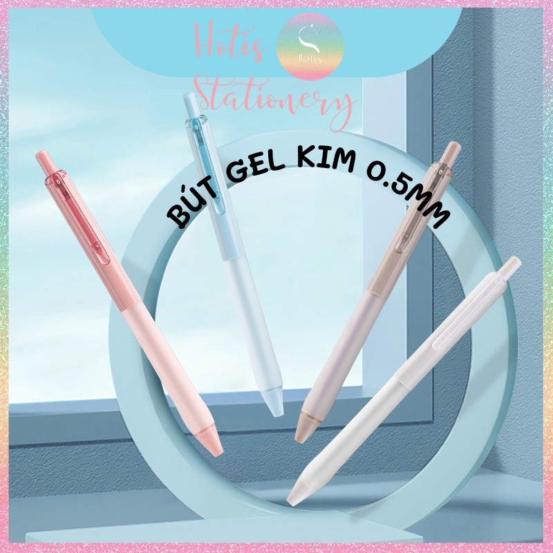 [HOTIS] Bút gel kim bấm ngòi 0.5mm Dianshi thiết kế đơn giản hiện đại gam màu sáng trung tính