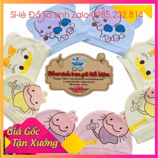 Mũ bo gấu cho trẻ sơ sinh, mũ sơ sinh chất đẹp