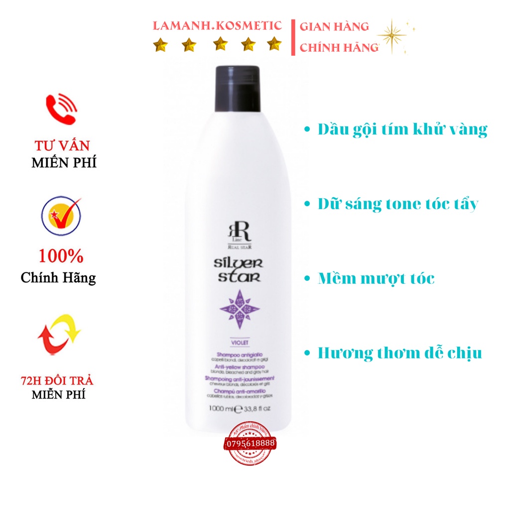 Dầu gội tím khử vàng, chăm sóc tóc vàng sáng 350ml RR17137 Hàng Ý nhập khẩu chính hãng