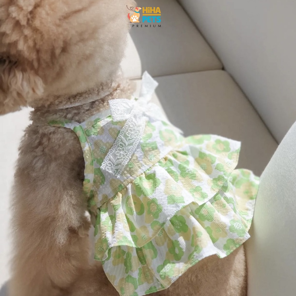 Váy Đầm Có Kẹp Tóc Đi Kèm Dành Cho Cún Mèo Quần Áo Thú Cưng Thời Trang Cao Cấp Hàn Quốc Hihapet.