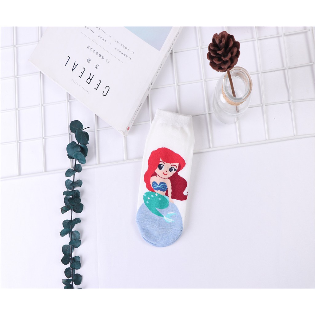 Tất cotton in hoạt hình dễ thương cho nữ