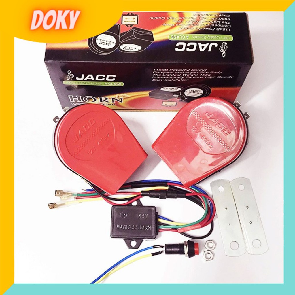 Bộ Còi ngân JACC cho âm thanh CỰC CHẤT. Trọn bộ còi ngân cho ô tô xe máy. Còi ngân 8 tiếng -CNJ+CTCN