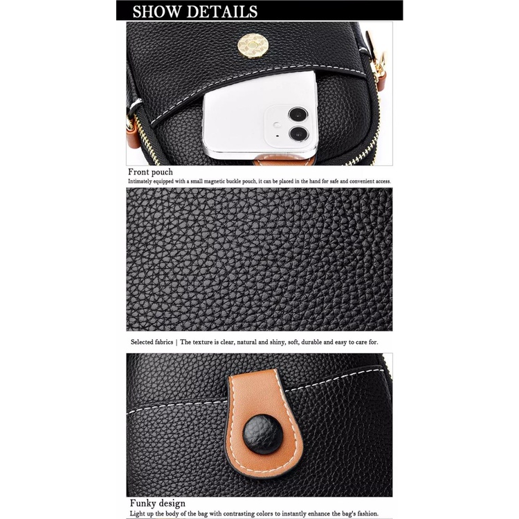 Túi Da Đeo Vai Đựng Điện Thoại Cỡ Lớn Hai Ngăn Thời Trang  Cho Nữ