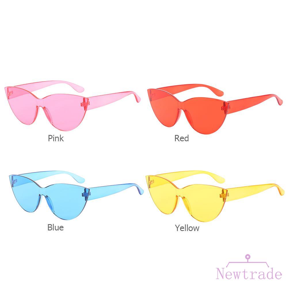 △ Autumn BAG Cat Eye One-Piece Lens Women Clear Goggle Resin PC Len Sun Glasses UV400