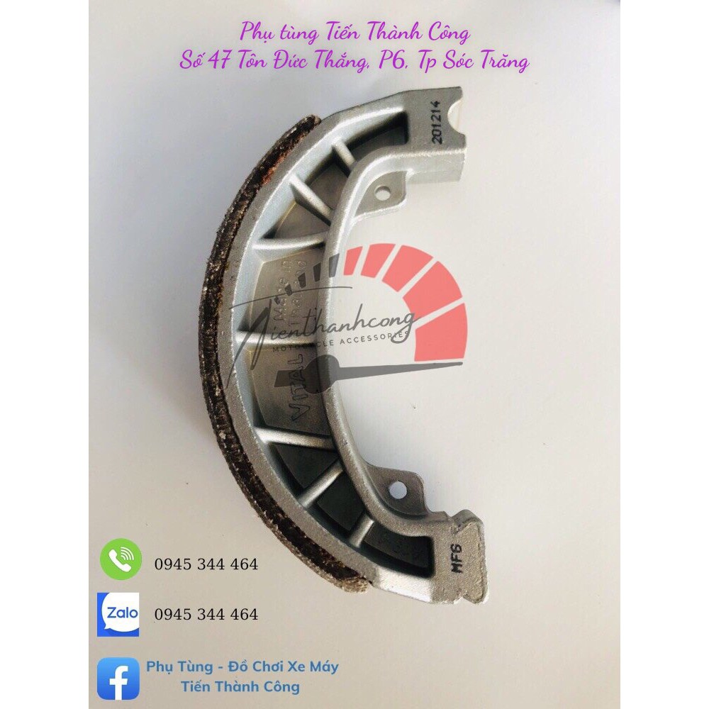 Bố thắng đùm/Má phanh xe Dream/Wave/RS/Future V1, Neo, X, 125/Blade  thương hiệu Vital  kèm lò xo.