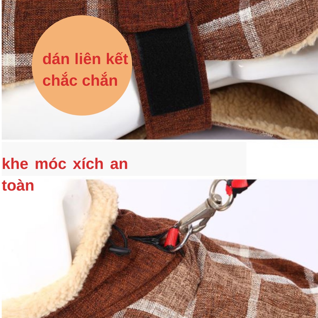[𝐂𝐎𝐌𝐁𝐎 𝐒𝐀𝐋𝐄] Loyal Pets áo choàng dày lót lông cừu Áo ấm cho cho chó/ cún size to lớn 20kg 40kg
