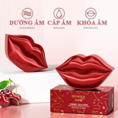 Mặt nạ môi collagen, giảm thâm môi cấp ẩm và cho môi hồng hào Bioaqua 20 miếng HUBEAUTY