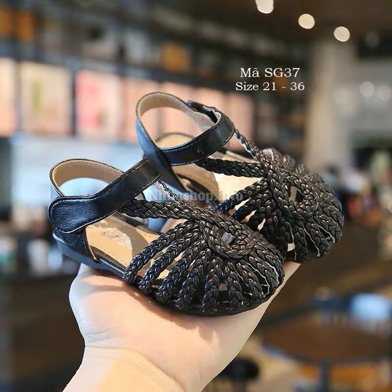 Dép trẻ em SG37 Sandal bé gái tết sam đẹp điệu quai hậu bít mũi duyên dáng phong cách Hàn Quốc cho bé 1 - 5 tuổi