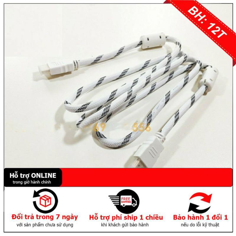 [Hàng loại 1]Dây hdmi 1,5m bọc lưới màu trắng-cáp hdmi 1.5m tròn xịn tốt cao cấp giá rẻ chất lượng cao