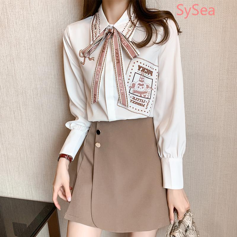 Áo sơ mi tay phồng phối nơ thời trang công sở thanh lịch nhẹ nhàng cho nữ