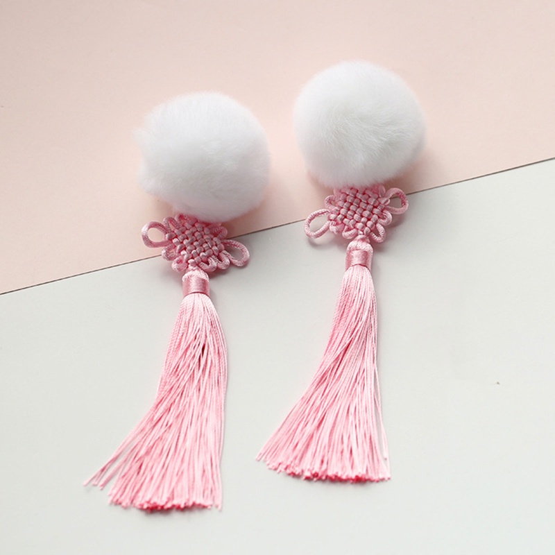 Trâm Cài Tóc Đính Bóng Lông Tua Rua Phong Cách Trung Hoa Mừng Năm Mới