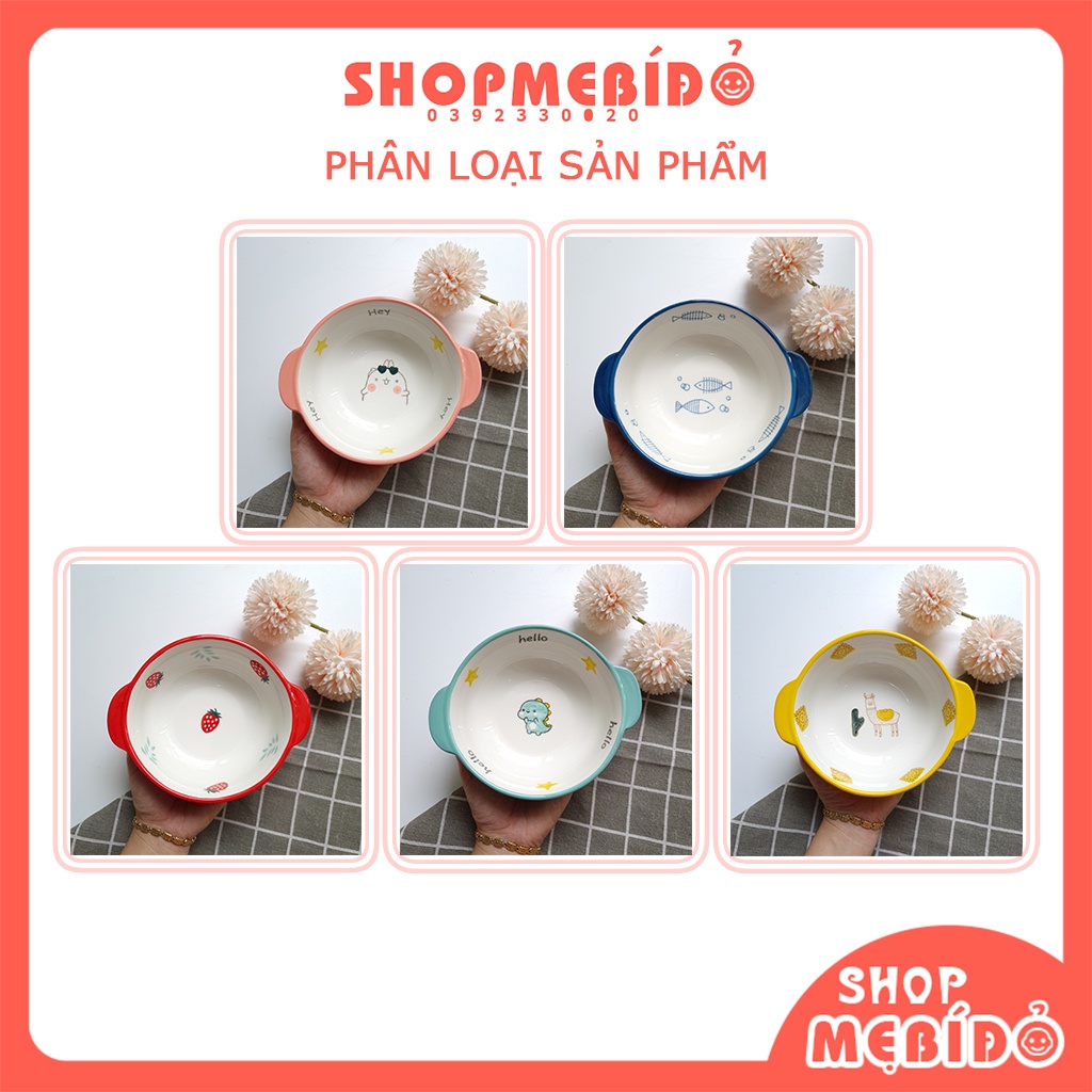 Bát Ăn Dặm Gốm Sứ Lớn Nhiều Hình Dễ Thương Cho Bé 350ML Shop Mẹ Bí Đỏ T77