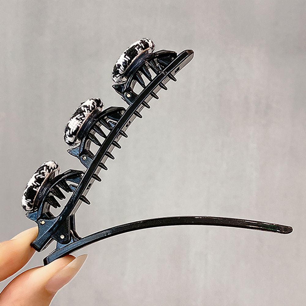 Kẹp bện tóc hình vuông / hình tròn họa tiết ca rô phong cách Hàn Quốc xinh xắn dành cho nữ