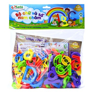 [Hàng Việt Nam] Bộ Chữ và Số Nam Châm Tổng Hợp 3 Trong 1
