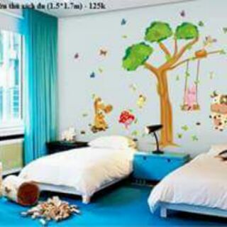 decal dán từơng mẫu cây bò vui nhộn