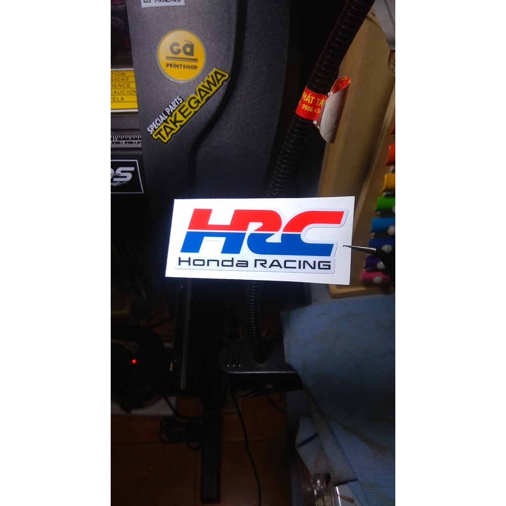 Tem con dán xe HRC mẫu mới 2022 loại đẹp in nét