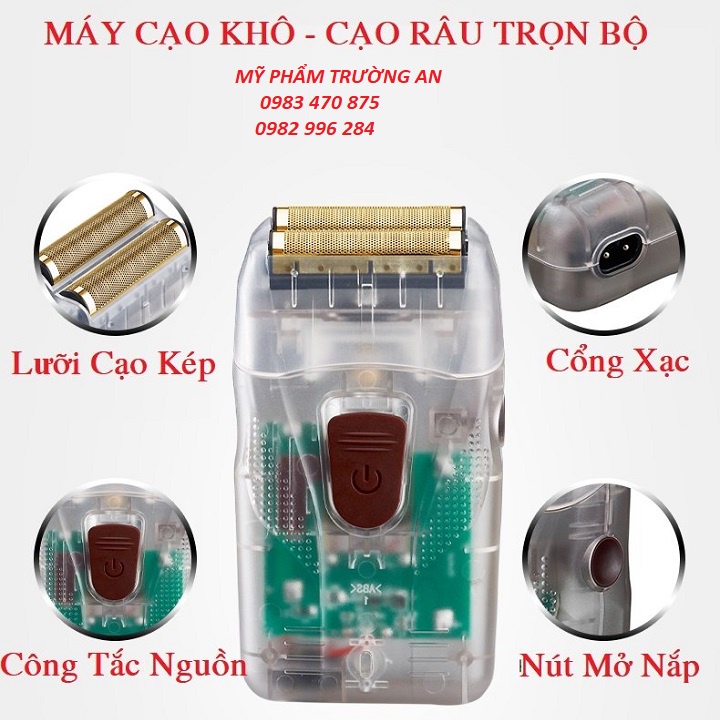 Cạo Khô Vỏ Trong Suốt JM-100AT Hair Clipper With Shaver Trimmer