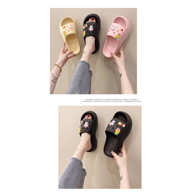 Dép Quai Ngang Đế Dày Thời Trang Đi Biển Cho Nữ sf8418