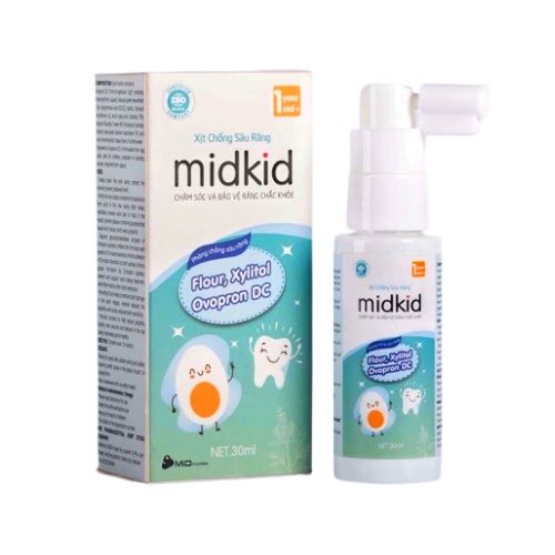 Combo 2 Hộp Xịt Chống Sâu Răng Thương Hiệu Midkid Phù Hợp Cho Trẻ Em Từ 1 Tuổi Giúp Bảo Vệ Men Răng, Ngăn Ngừa Ố Vàng