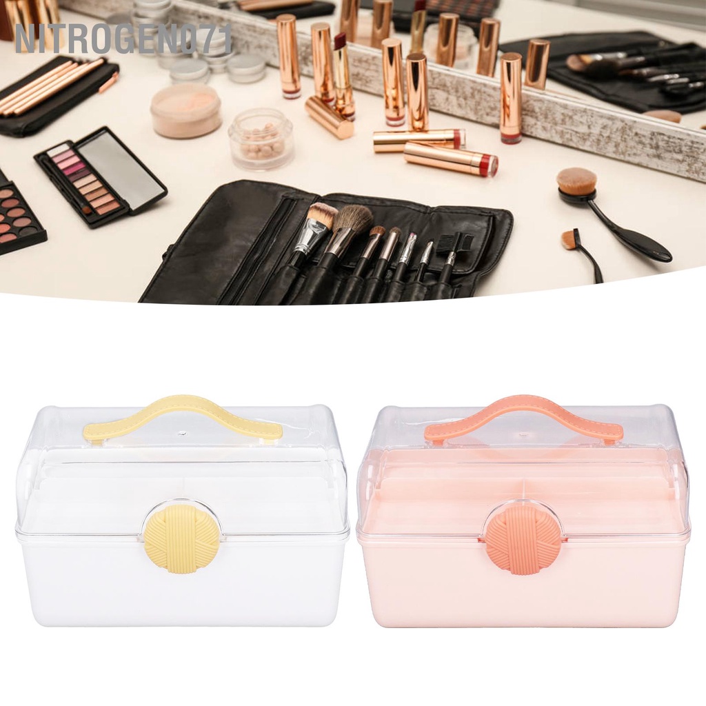 Hộp Đựng Đồ 2 Tầng Sức Chứa Lớn Thiết Kế 2 Tầng Với Nắp Trong Suốt Và Khóa Xoay Cho Văn Phòng