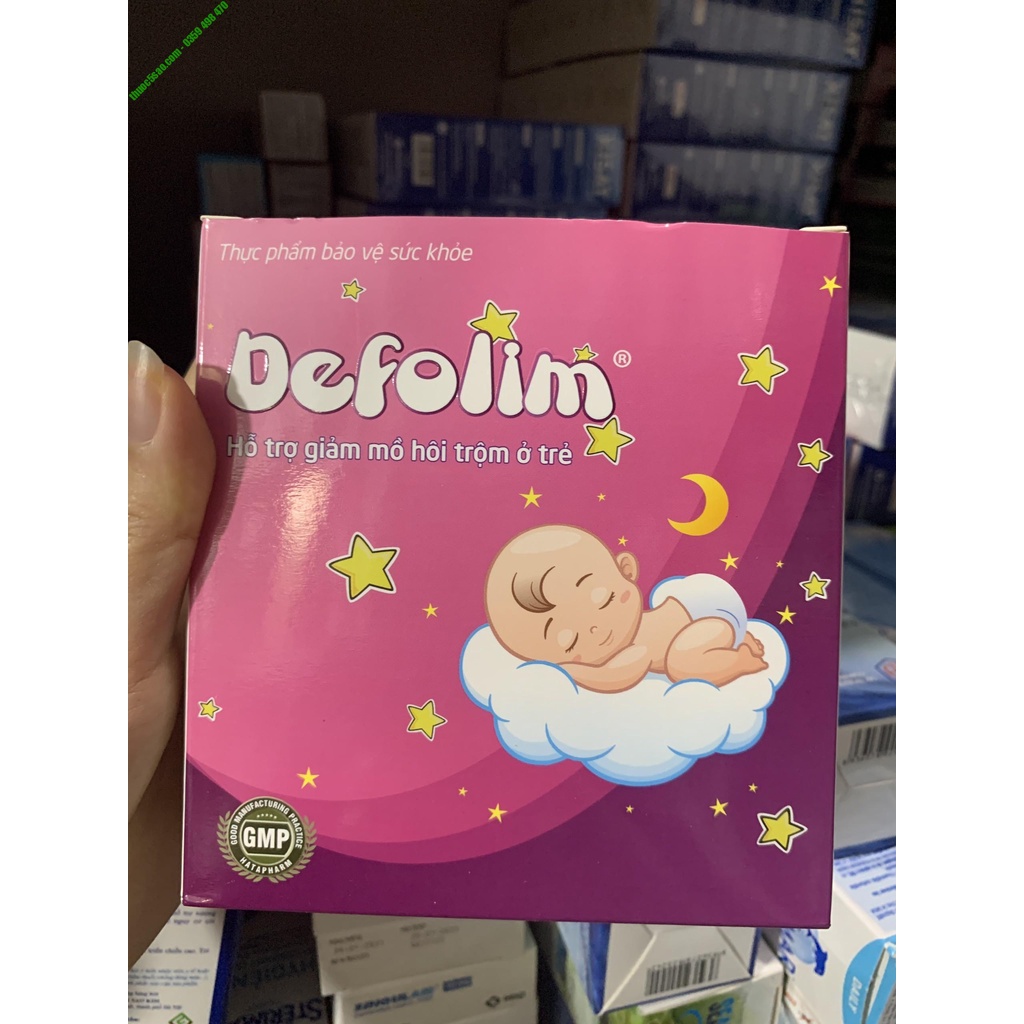 Defolim Giảm mồ hôi trộm ở trẻ, giúp bé ngủ sâu