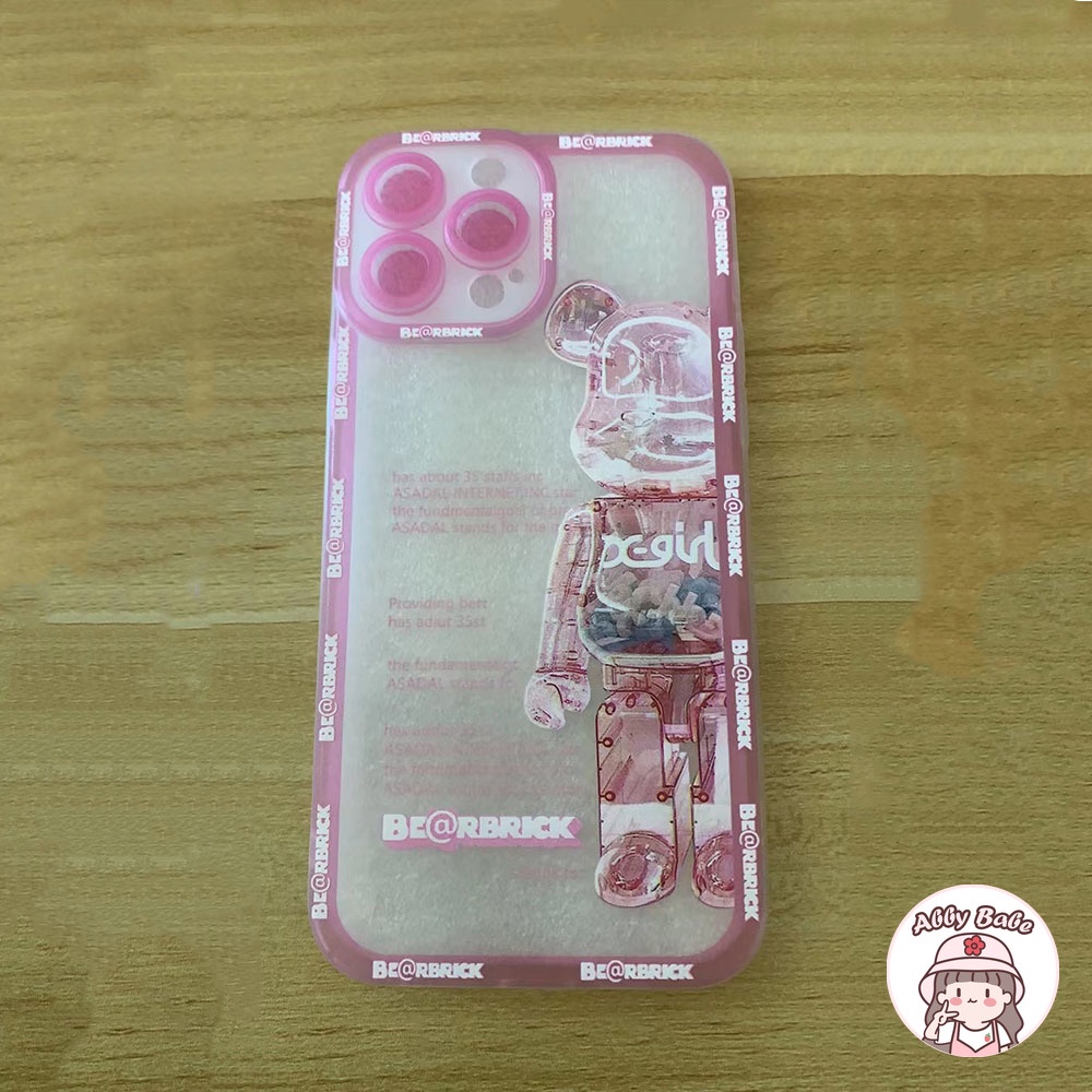 Ốp Điện Thoại TPU Mềm Chống Sốc In Hình Kaws Màu Hồng/Đen Cho IP 13 12 11 Pro Max X XS XR 8 7 Plus