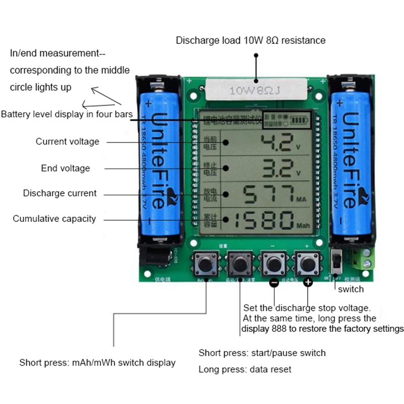 Module kiểm tra dung lượng pin lithium Xh-M239 18650