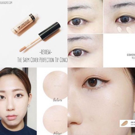 Kem che khuyết điểm bền màu The Saem Cover Perfection Tip Concealer bao phủ cao - HONGS KOREA