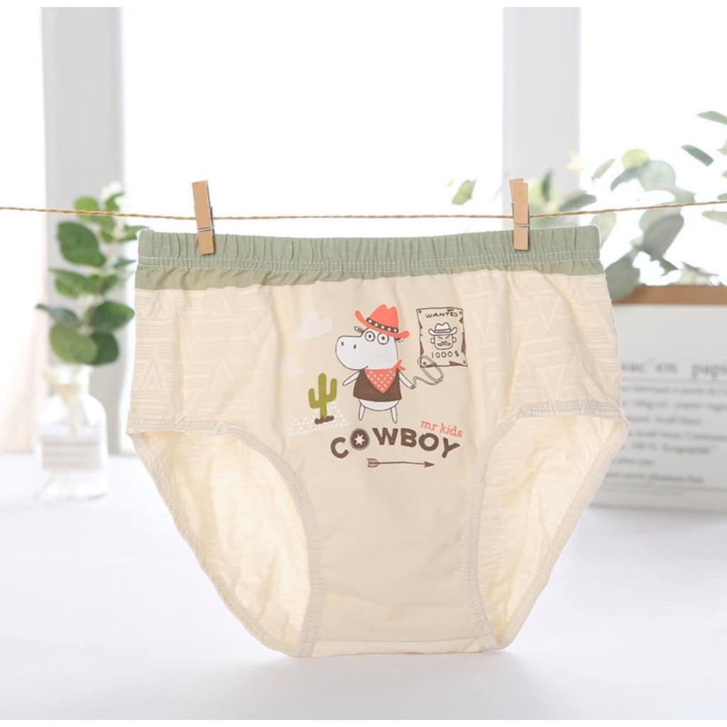 5 quần xịp bé trai Hàn Quốc 100% cotton mẫu Chú Chó Cowboy