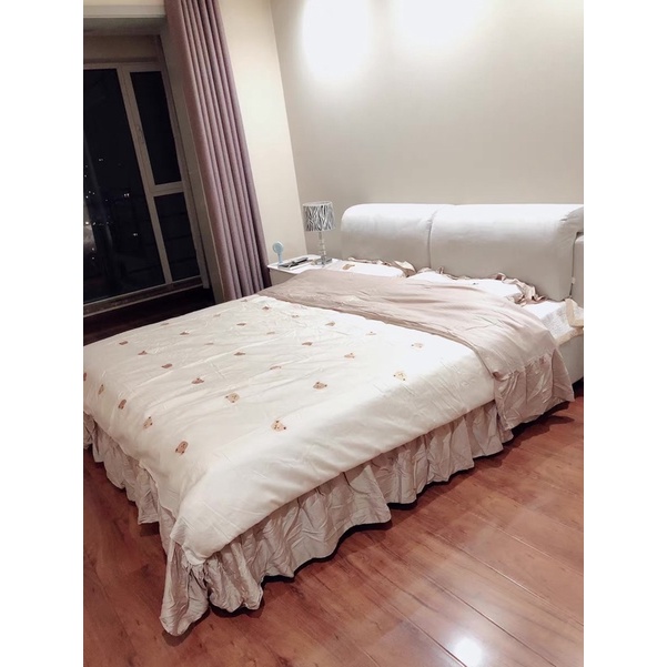 Chăn Ga Gối Teddy Bear Tencel 80s gỗ sồi Oganic mềm mại óng ả