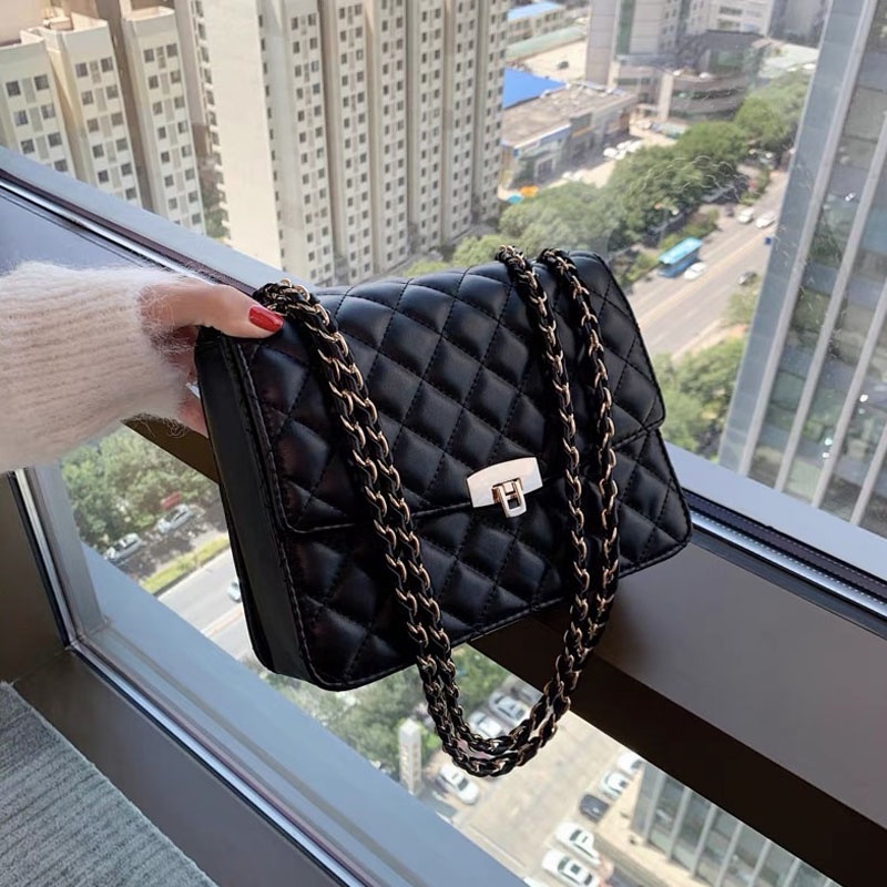 Túi xách nữ đeo chéo SHOPTIDO STORE trần chám khoá gập ngăn rộng phom chắc chắn