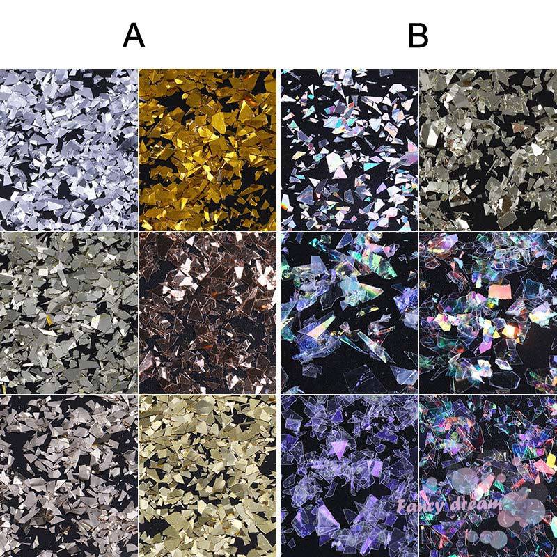 Set 6 hộp sequin lấp lánh dùng để trang trí móng chuyên dụng