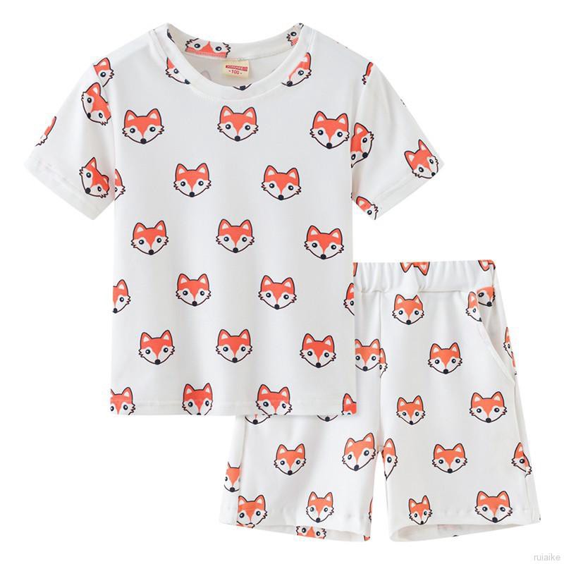 Bộ Đồ Ngủ Pijama Ngắn Tay Đáng Yêu Cho Bé