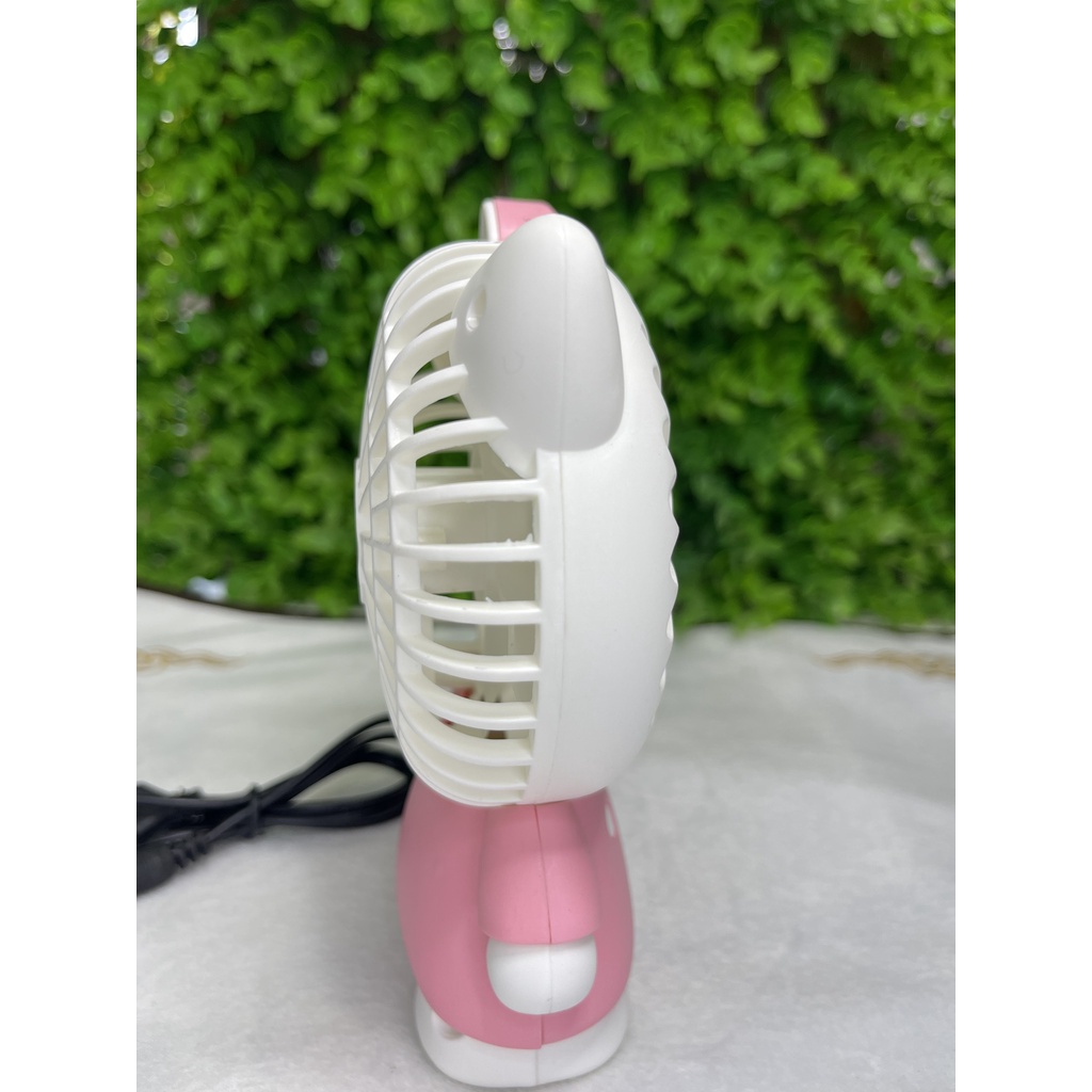 Quạt Mini Usb Tích Điện Cầm Tay Có Đèn Sáng Hình Mèo Kity, Quạt Để Bàn Tiện Dụng Cầm Đi Mọi Nơi, Thiết Kế Đáng yêu.