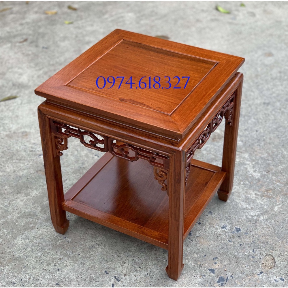 Đôn Vuông 40cm Cỡ Lớn Kê Phòng Khách Gỗ Hương