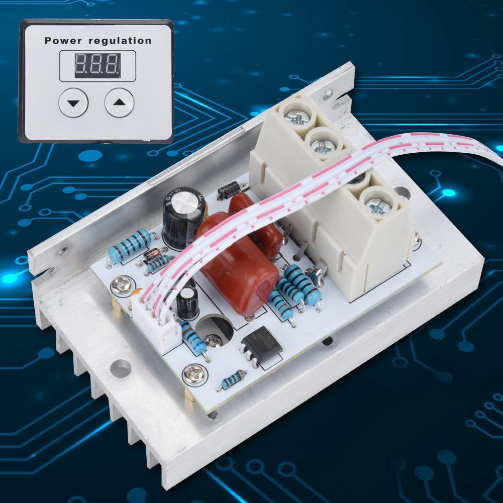 Owuh 10000W SCR Digital Voltage Regulator Speed Control Dimmer Thermostat AC 220V 80A