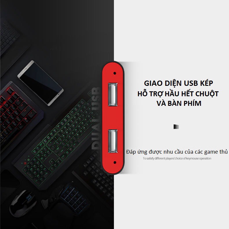 Thiết Bị Bluetooth Không Dây Kết Nối Chuột &amp; Bàn Phím Hỗ Trợ Chơi Game Mobile IPEGA PG-9116