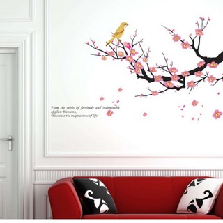 Decal hoa đào và chim én