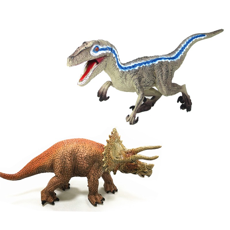 Mô Hình Khủng Long Raptor Và Khủng Long Ba Sừng Triceratops Đồ Chơi Cho Bé Học Hỏi quà tặng cho bé trẻ em