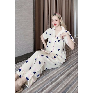 Pyjama đồ bộ mặc nhà set lụa mango cao cấp cộc dài freesize 40-60kg