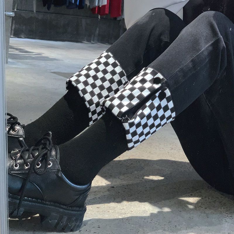 Jiashucheng Quần Jean Dài Tới Mắt Cá Chân Dáng Ôm Lưng Cao Ghép Mảnh Ghép Nối Thiết Kế Ca Rô Nhỏ Dễ Phối Đồ Cho Nữ