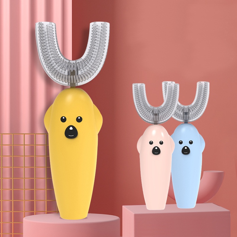 [Hàng mới về] Bàn chải đánh răng điện làm từ silicon chạy bằng pin tự động dành cho trẻ sơ sinh
