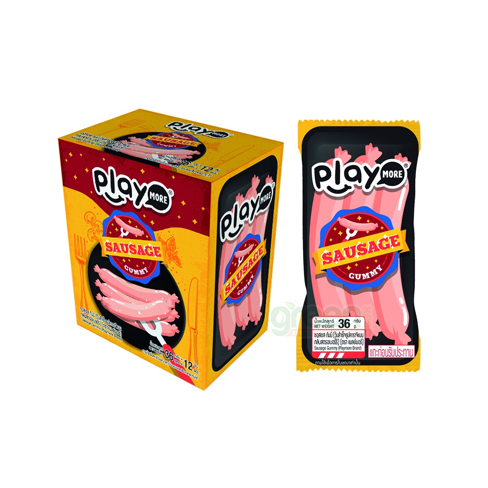 Kẹo dẻo hình xúc xích Play More gói 36g