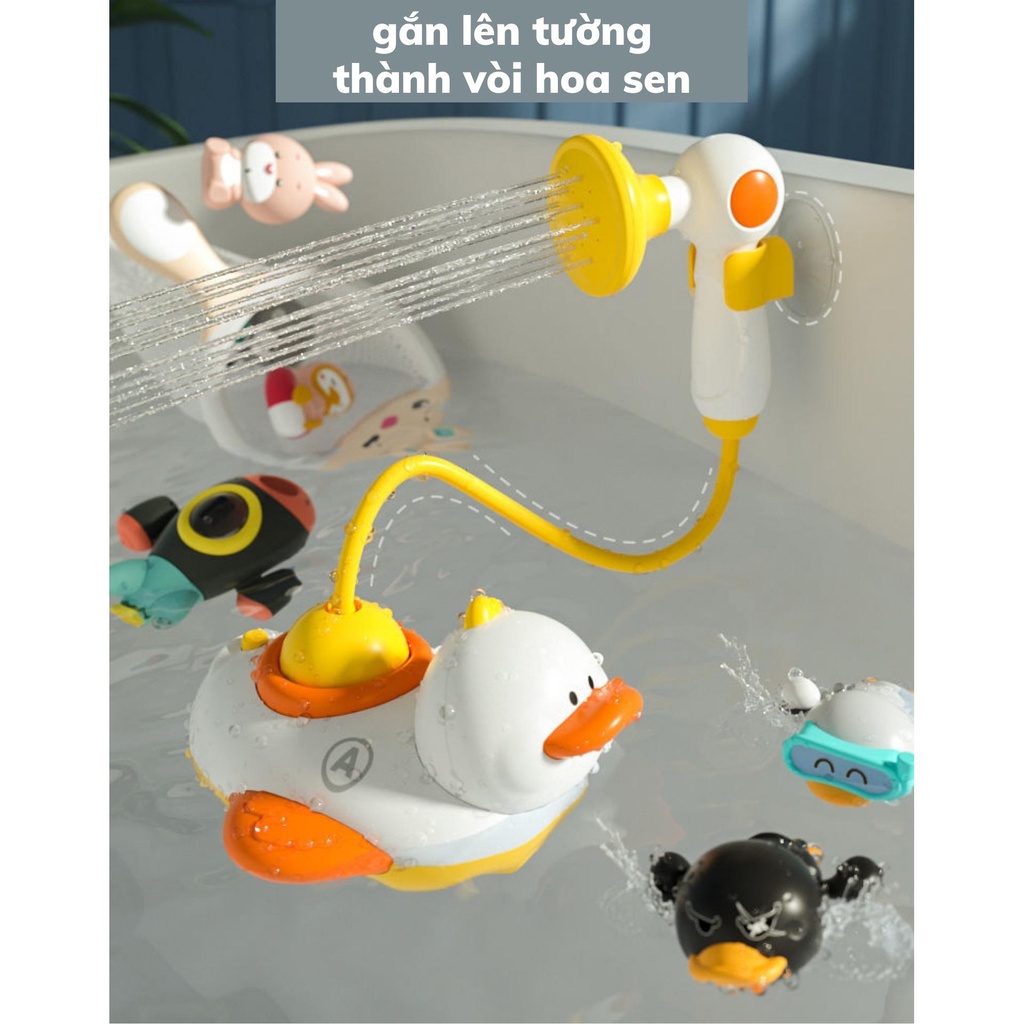 Đồ chơi nhà tắm-vịt thả bồn tắm cho bé kèm vòi hoa sen, đồ chơi giải trí cho trẻ em BOBIKIDS GT01