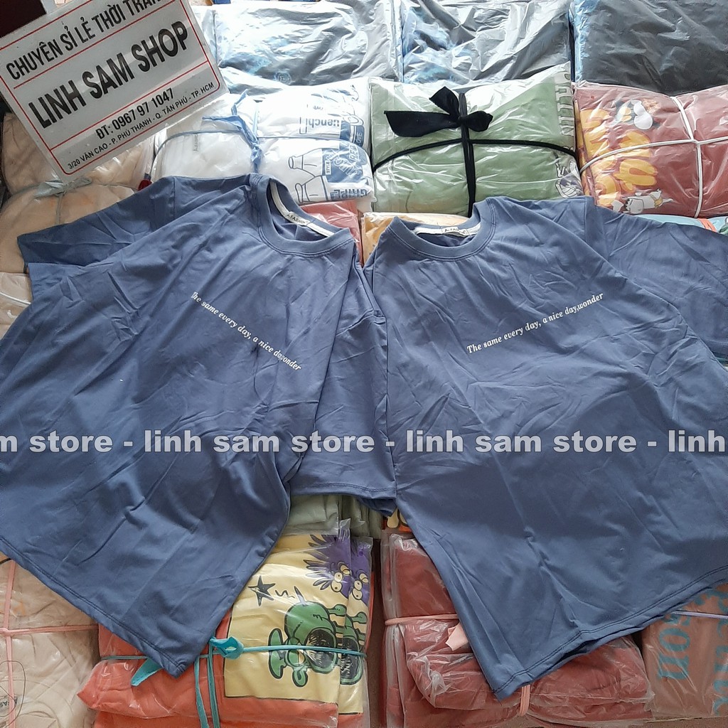 Áo thun tay lỡ freesize nữ - phông form rộng Unisex, mặc lớp, nhóm, cặp in DÒNG CHỮ MÀU TÍM XANH | BigBuy360 - bigbuy360.vn