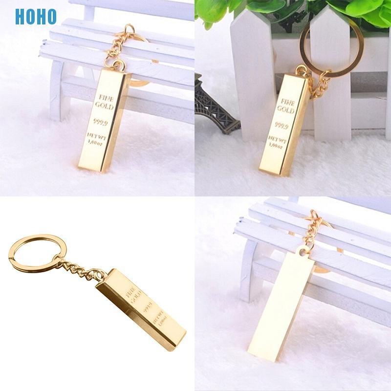 Móc Khóa Kim Loại Hình Thỏi Vàng