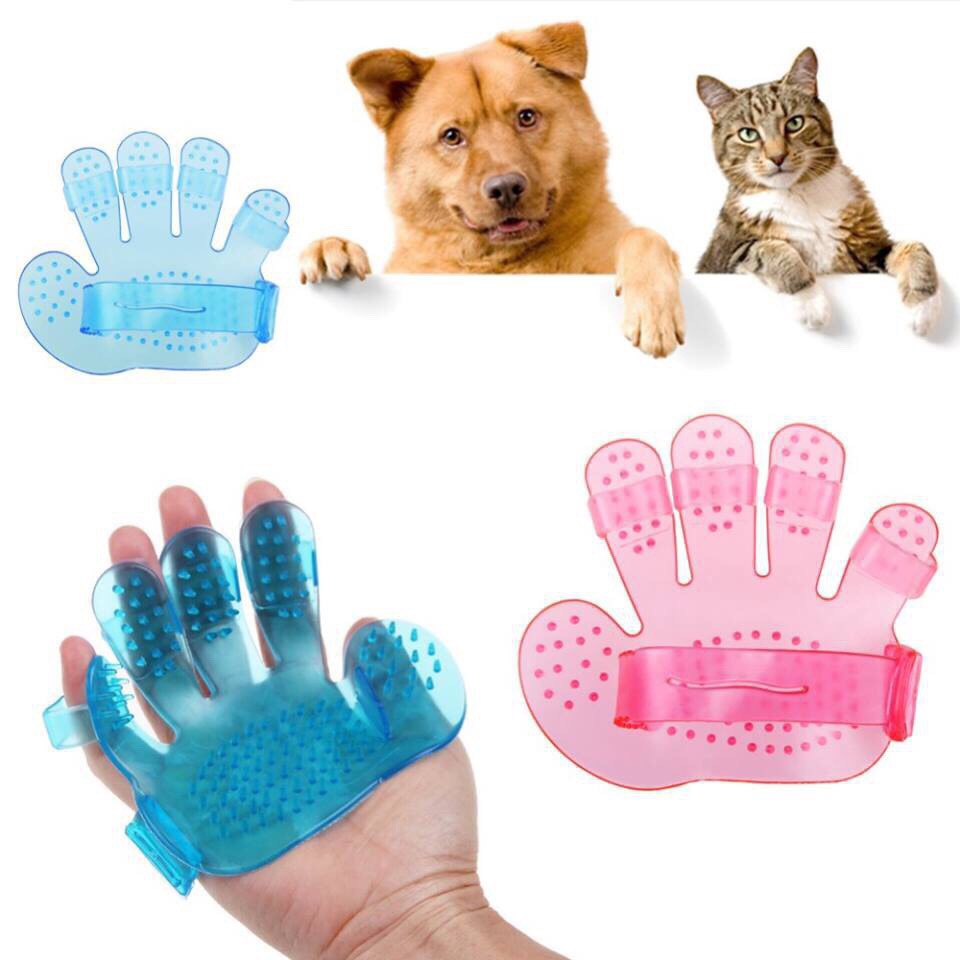 Găng tay tắm và masage bằng nhựa dẻo cho chó mèo