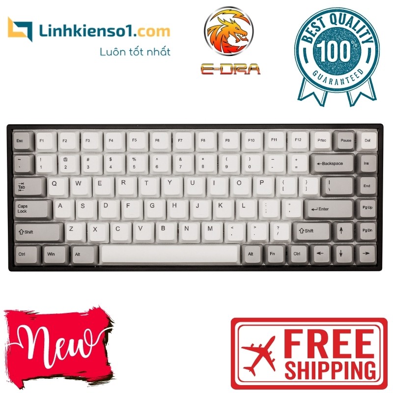 [Mã SKAMPUSHA7 giảm 8% đơn 250k]Bàn phím cơ không dây E-Dra EK384W Gateron (Blue / Brown / Red Switch) - Hàng chính hãng